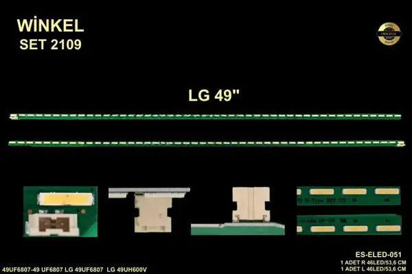 LG 49 inç TV LED bar takımı Winkel SET 2109