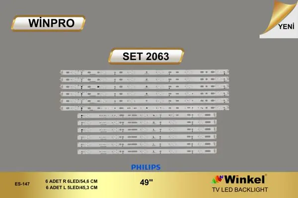 Philips 49 inç TV LED bar takımı Winpro SET 2063