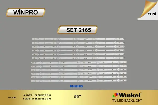 Philips 55 inç TV LED bar takımı Winpro SET 2165