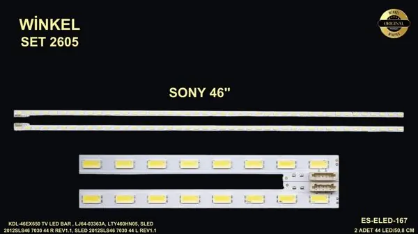 Sony 46 inç TV LED bar takımı Winkel SET 2605