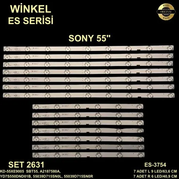 Sony 55 inç TV LED bar takımı Winkel SET 2631