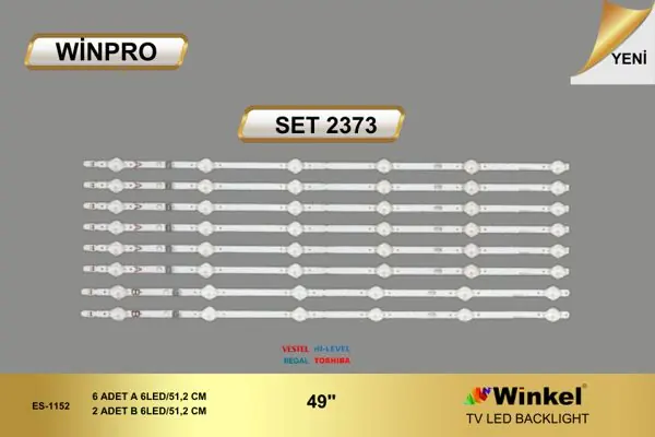 Vestel 49 inç TV LED bar takımı Winpro SET 2373